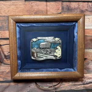 Siskiyou Belt Buckle "Tribute South Plains Farmer" Enameled Framed Vintage 1984